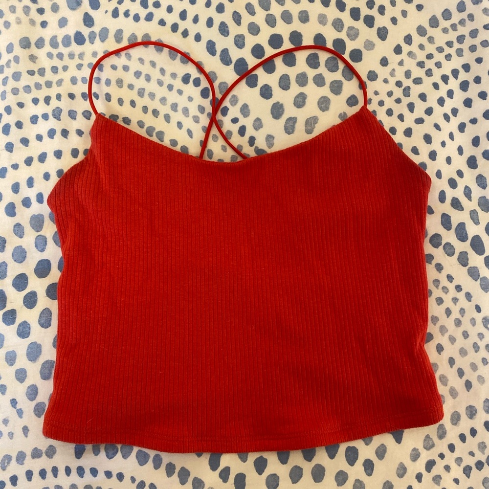 Cross back strap top